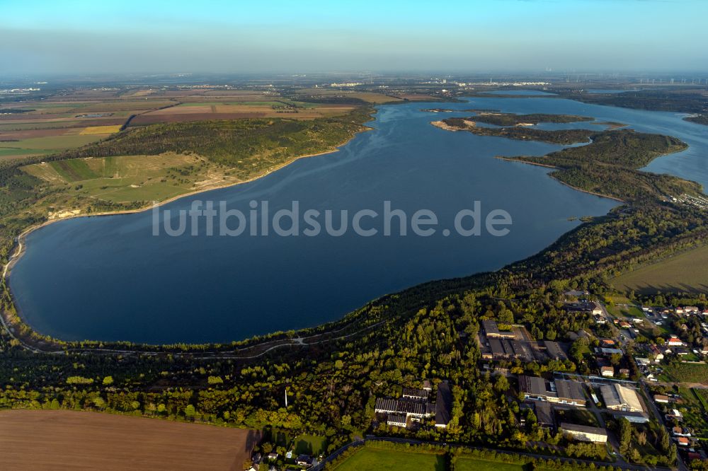 Braunsbedra von oben - Tagebau Rekultivierung am See Geiseltalsee in Braunsbedra im Bundesland Sachsen-Anhalt, Deutschland