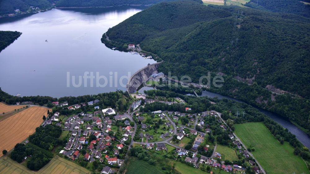 Luftbild Edertal - Talsperre Edersee im Ortsteil Hemfurth-Edersee in Edertal im Bundesland Hessen