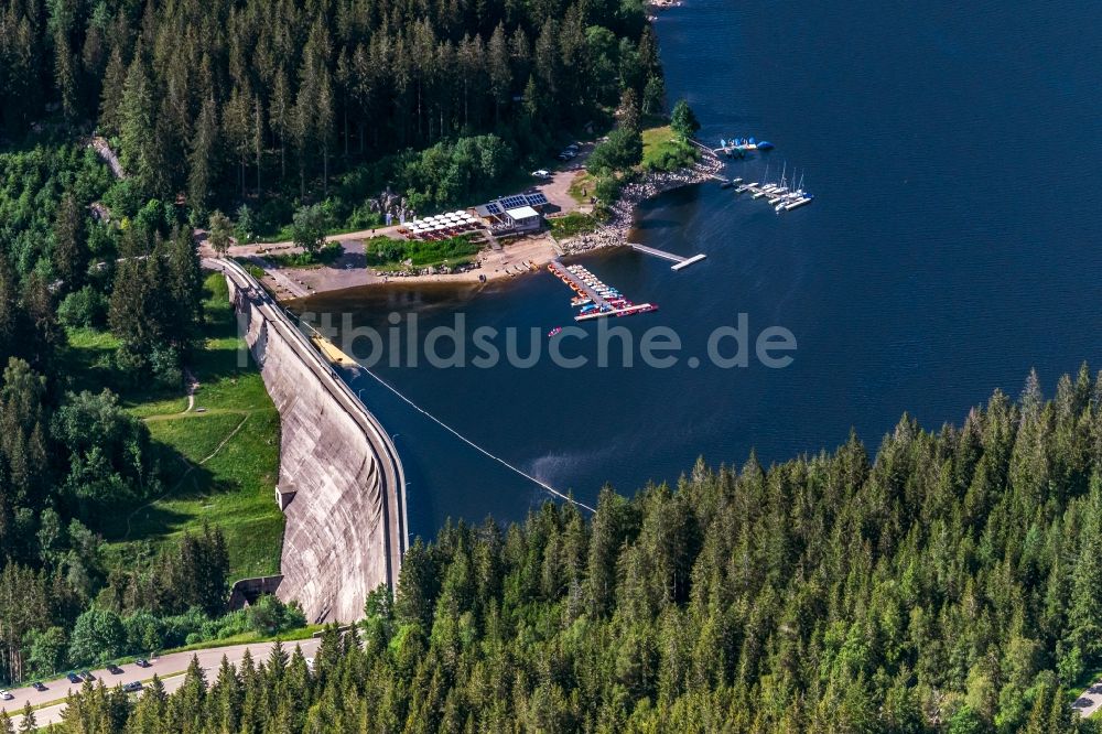 Luftaufnahme Blasiwald - Talsperren - Staudamm und Stausee in Blasiwald im Bundesland Baden-Württemberg, Deutschland