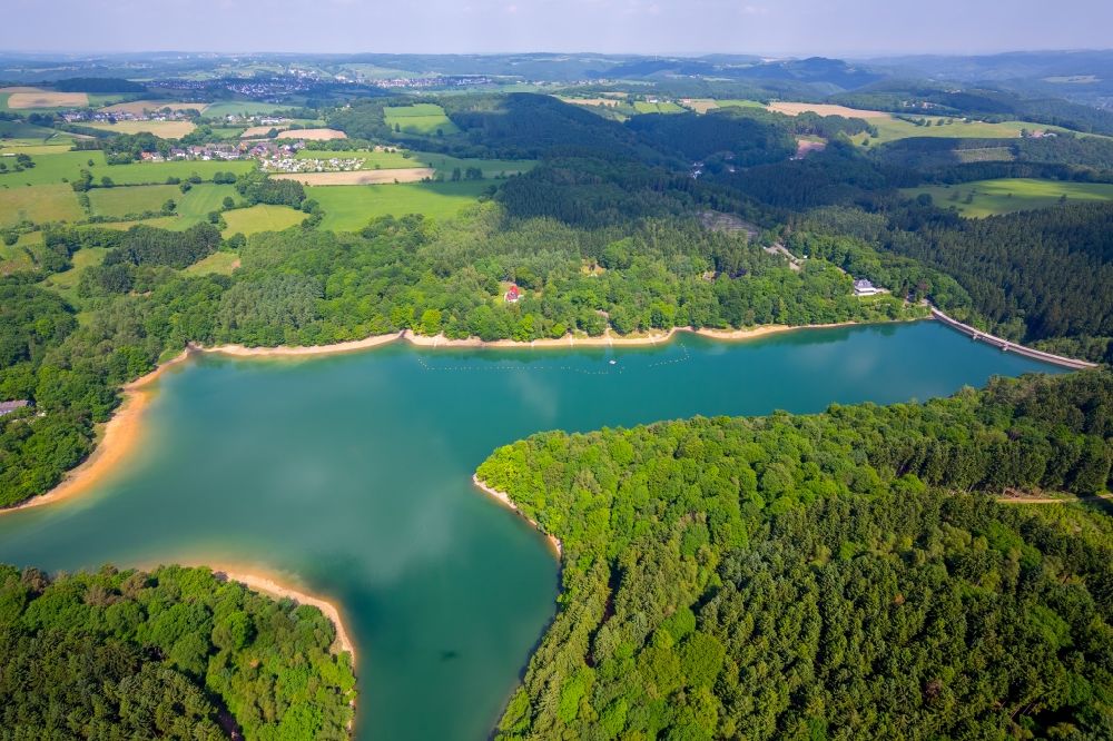 Luftaufnahme Breckerfeld - Talsperren - Staudamm und Stausee in Breckerfeld im Bundesland Nordrhein-Westfalen, Deutschland