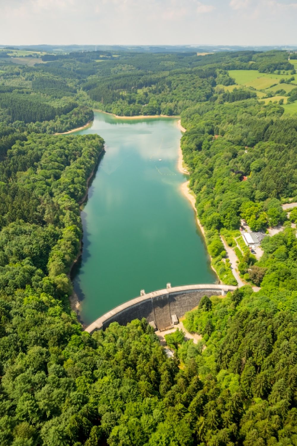 Luftaufnahme Breckerfeld - Talsperren - Staudamm und Stausee in Breckerfeld im Bundesland Nordrhein-Westfalen, Deutschland
