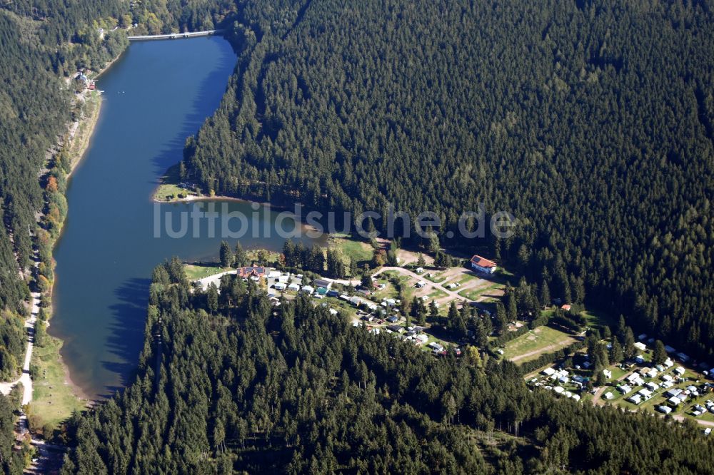Luftaufnahme Frankenhain - Talsperren - Staudamm und Stausee in Frankenhain im Bundesland Thüringen, Deutschland