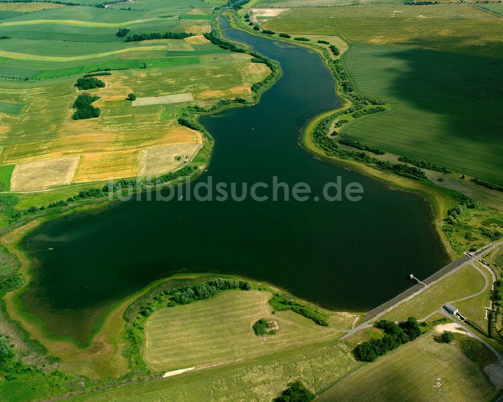 Luftbild Göhra - Talsperren - Staudamm und Stausee in Göhra im Bundesland Sachsen, Deutschland