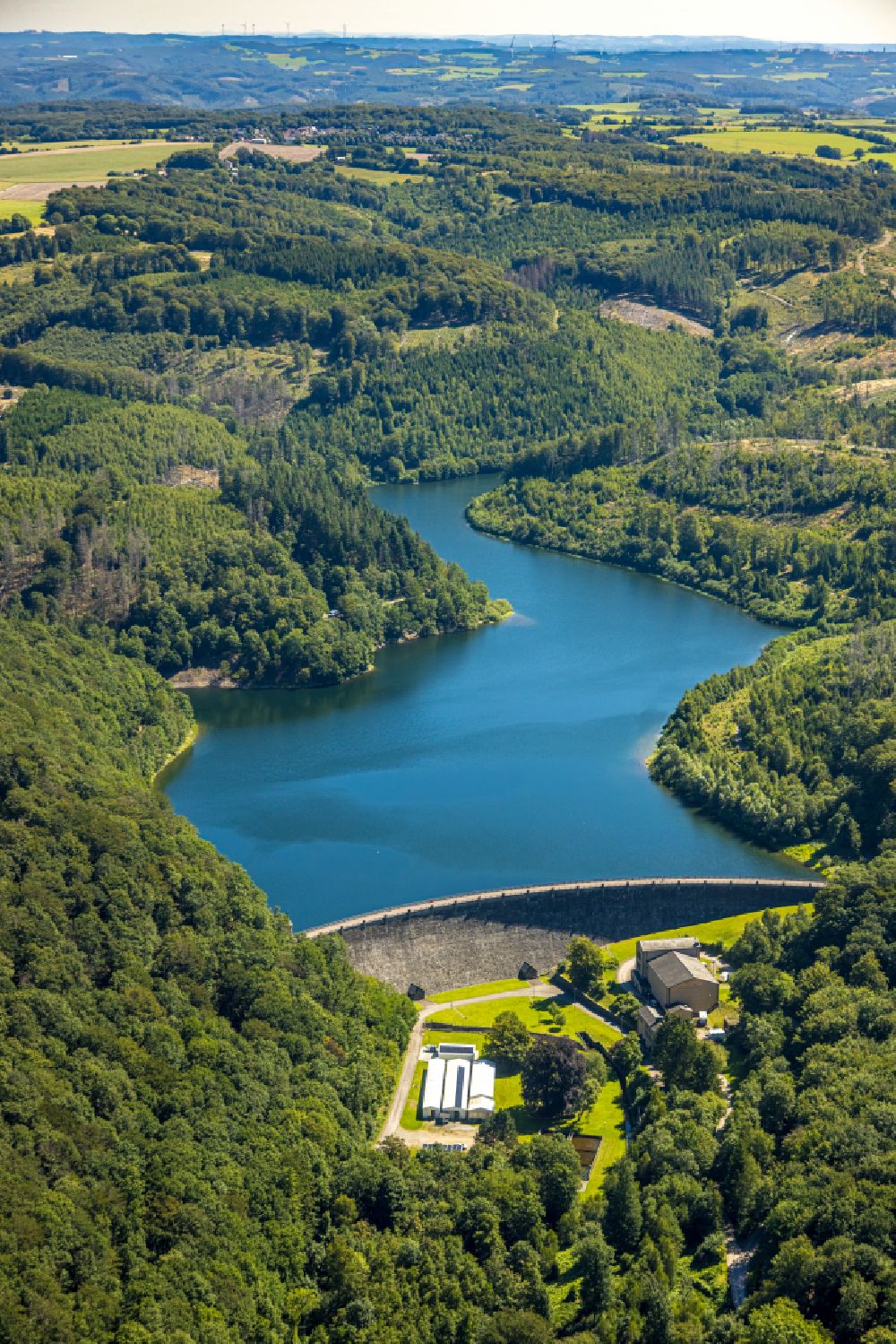 Hagen aus der Vogelperspektive: Talsperren - Staudamm und Stausee in Hagen im Bundesland Nordrhein-Westfalen, Deutschland