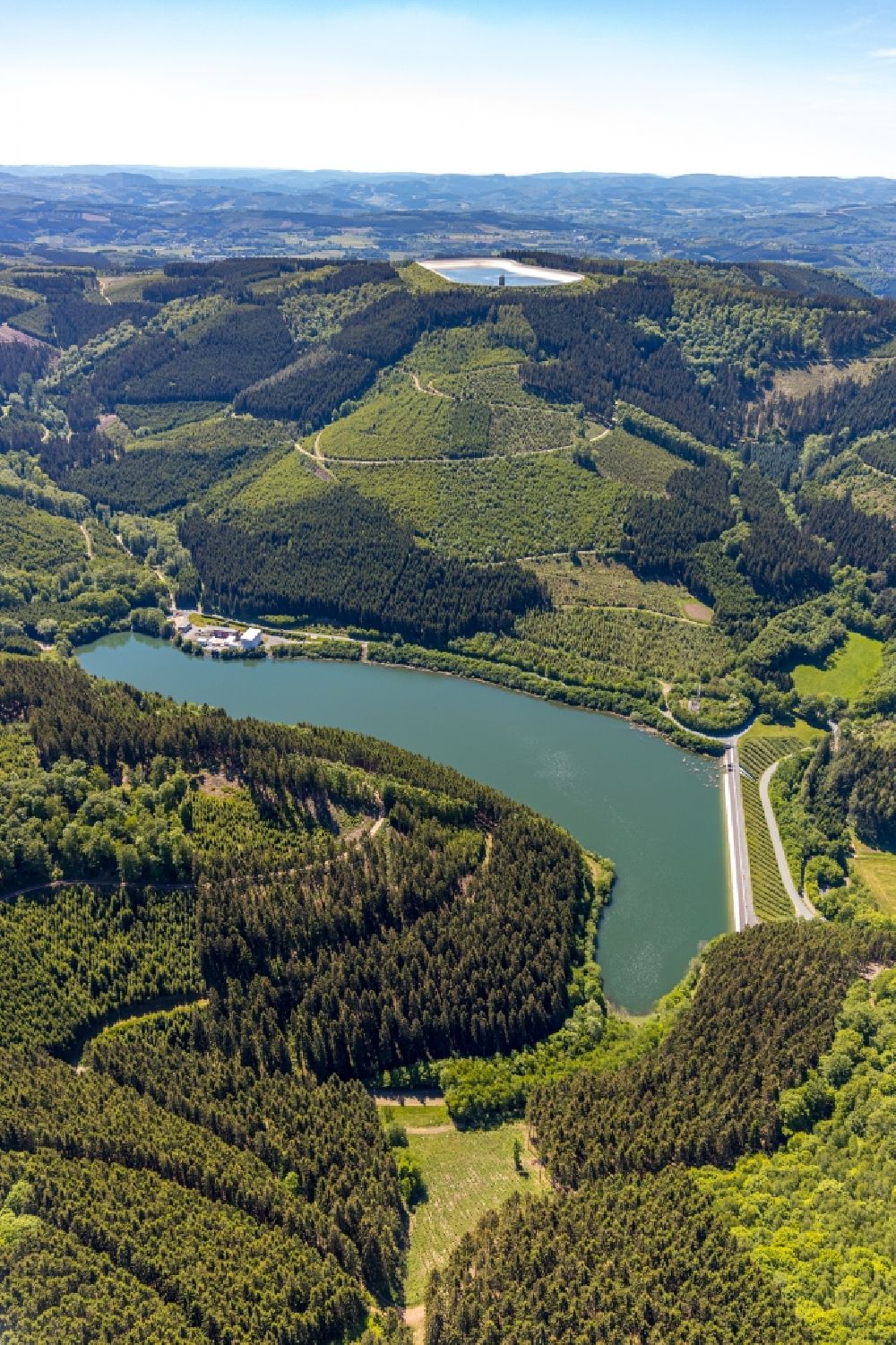 Luftbild Glinge - Talsperren - Staudamm und Stausee in Herdecke im Bundesland Nordrhein-Westfalen, Deutschland