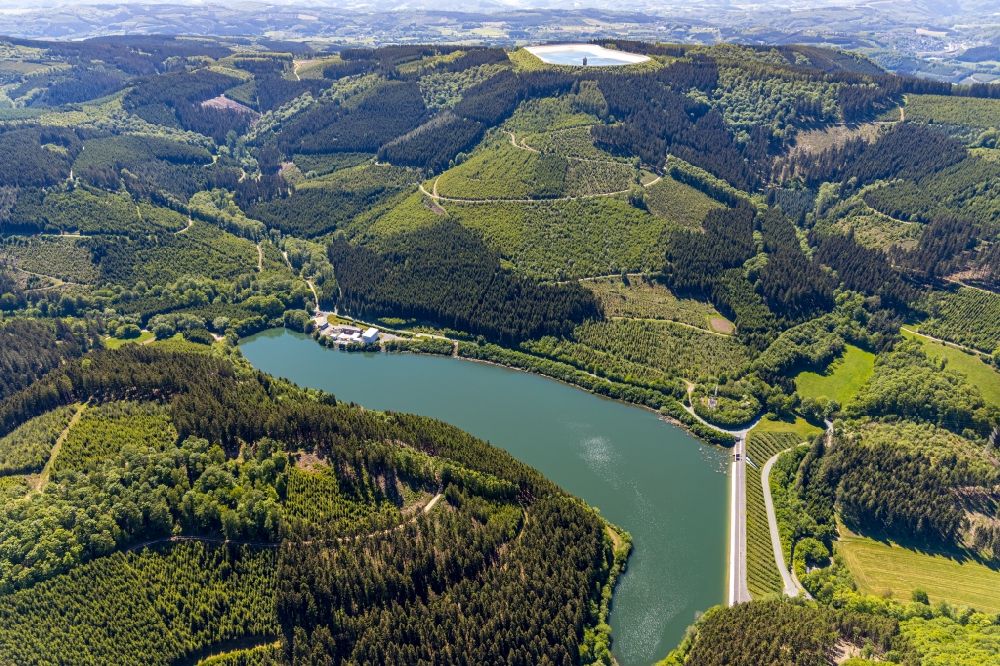 Luftaufnahme Glinge - Talsperren - Staudamm und Stausee in Herdecke im Bundesland Nordrhein-Westfalen, Deutschland
