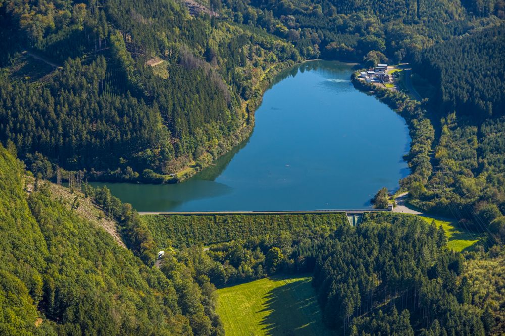 Luftbild Herdecke - Talsperren - Staudamm und Stausee in Herdecke im Bundesland Nordrhein-Westfalen, Deutschland