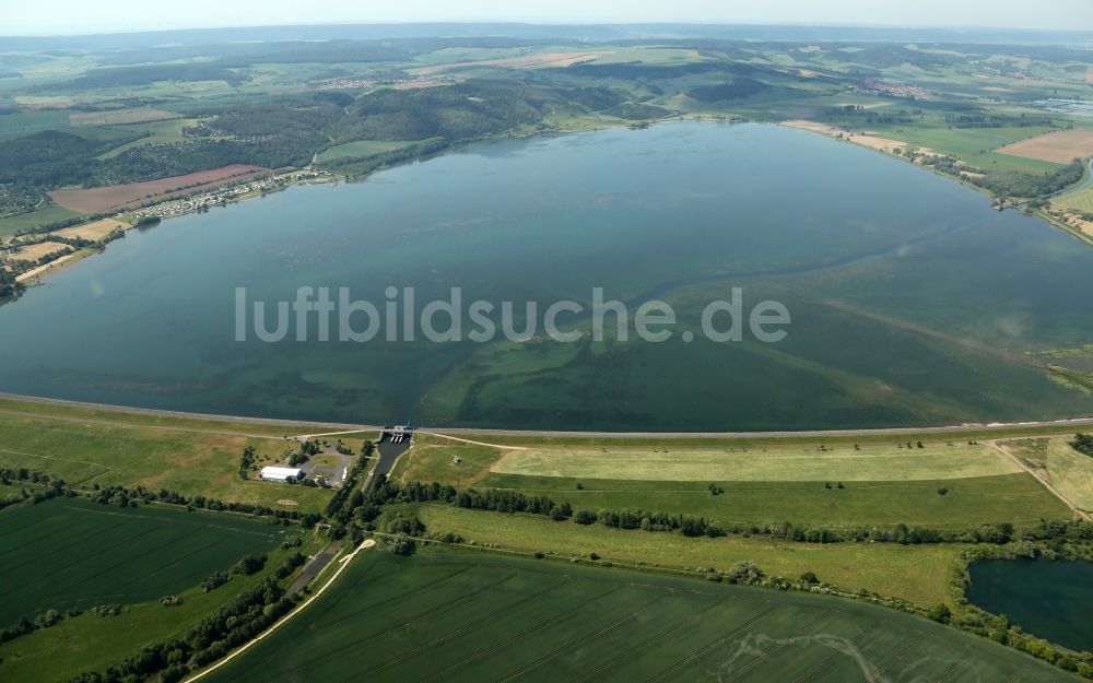 Luftaufnahme Kelbra (Kyffhäuser) - Talsperren - Staudamm und Stausee in Kelbra (Kyffhäuser) im Bundesland Sachsen-Anhalt, Deutschland