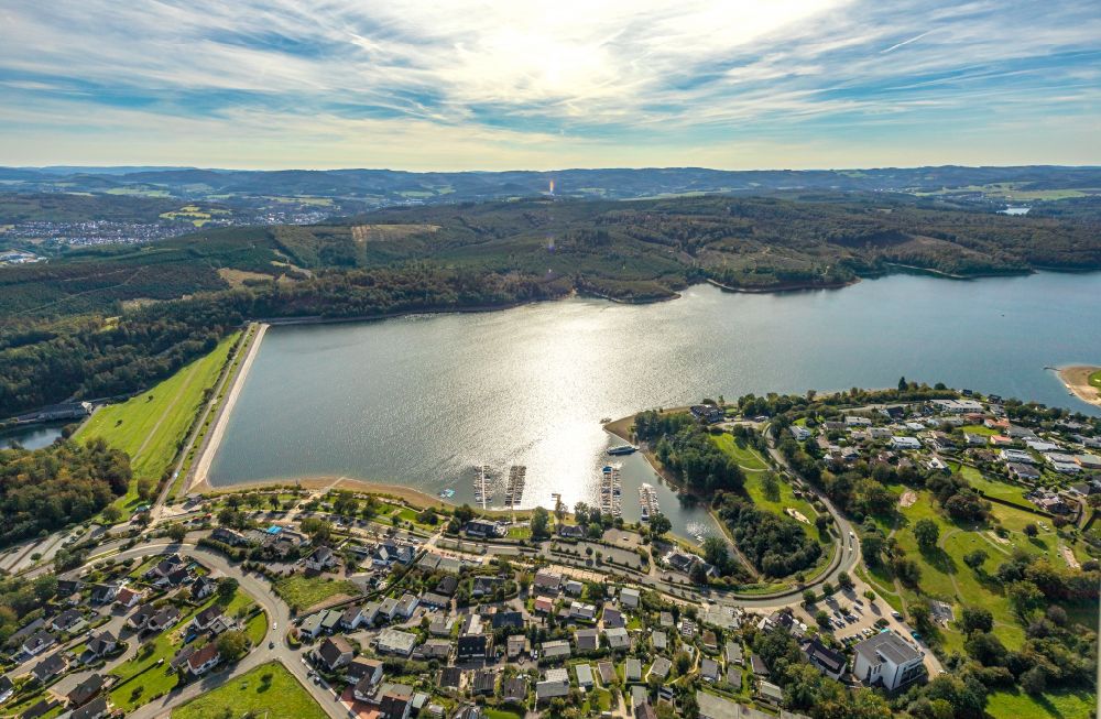 Luftaufnahme Langscheid - Talsperren - Staudamm und Stausee in Langscheid im Bundesland Nordrhein-Westfalen, Deutschland