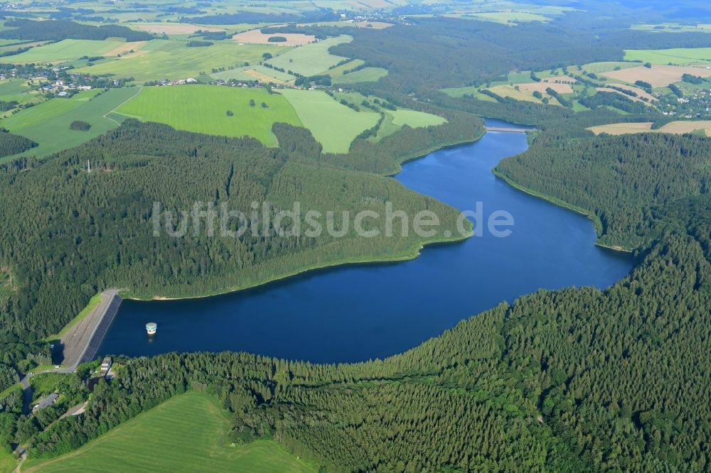 Luftbild Lichtenberg/Erzgebirge - Talsperren - Staudamm und Stausee in Lichtenberg/Erzgebirge im Bundesland Sachsen, Deutschland