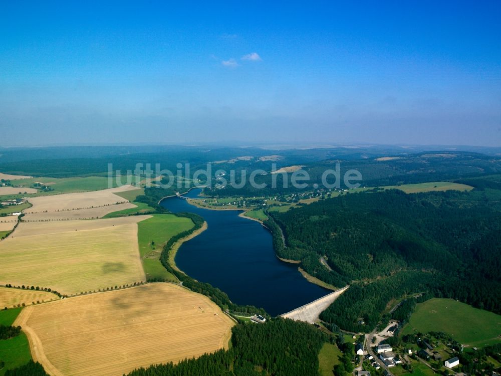 Luftbild Rauschenbach - Talsperren - Staudamm und Stausee in Rauschenbach im Bundesland Sachsen, Deutschland
