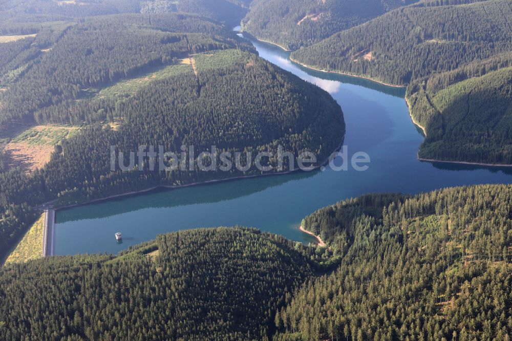 Tambach-Dietharz aus der Vogelperspektive: Talsperren - Staudamm und Stausee in Tambach-Dietharz im Bundesland Thüringen, Deutschland
