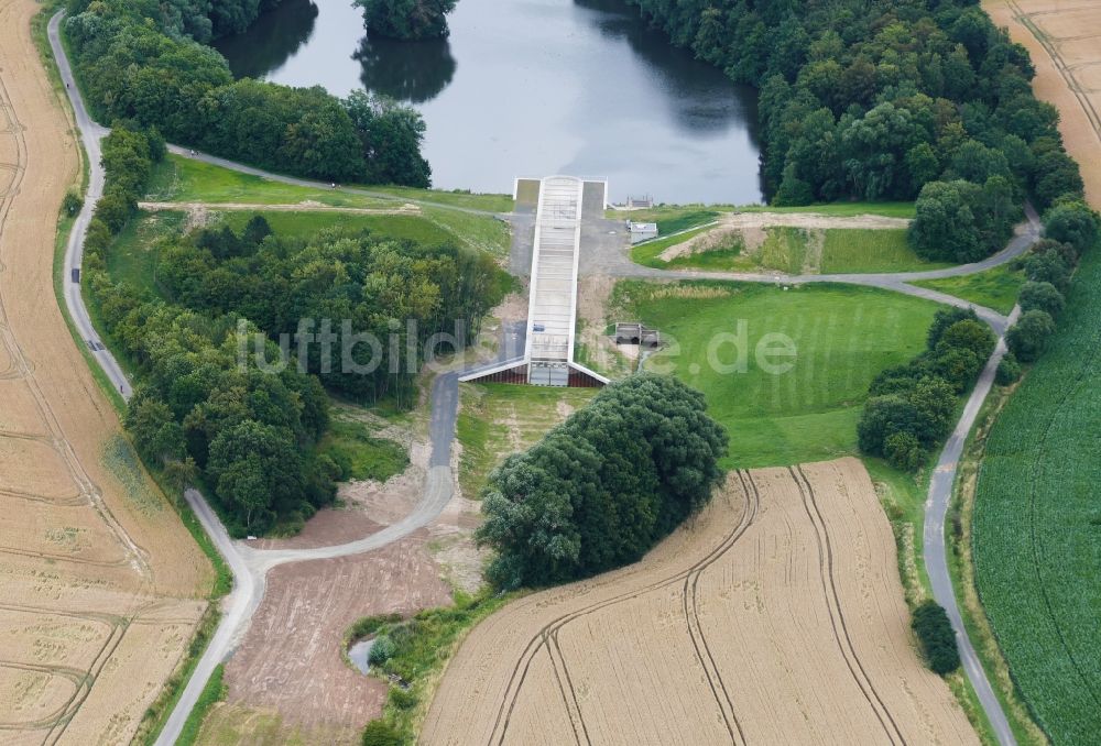 Luftaufnahme Friedland - Talsperren - Staudamm und Stausee Wendebachstausee in Friedland nach Sanierung im Bundesland Niedersachsen