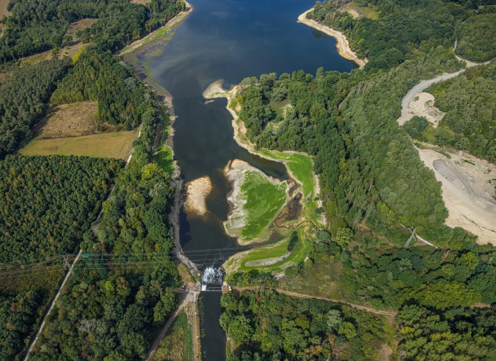 Haltern am See aus der Vogelperspektive: Talsperren - Stausee in Haltern am See im Bundesland Nordrhein-Westfalen, Deutschland