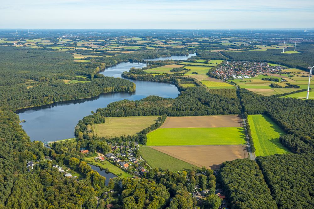 Luftaufnahme Haltern am See - Talsperren - Stausee in Haltern am See im Bundesland Nordrhein-Westfalen, Deutschland