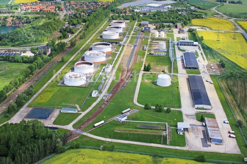 Luftbild Hartmannsdorf - Tanklager / Mineralölgroßhandel in Hartmannsdorf im Bundesland Sachsen