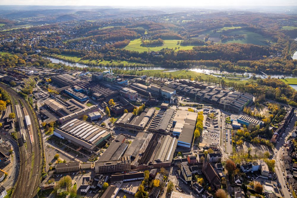 Luftbild Witten - Technische Anlagen im Industriegebiet Deutsche Edelstahlwerke in Witten im Bundesland Nordrhein-Westfalen, Deutschland