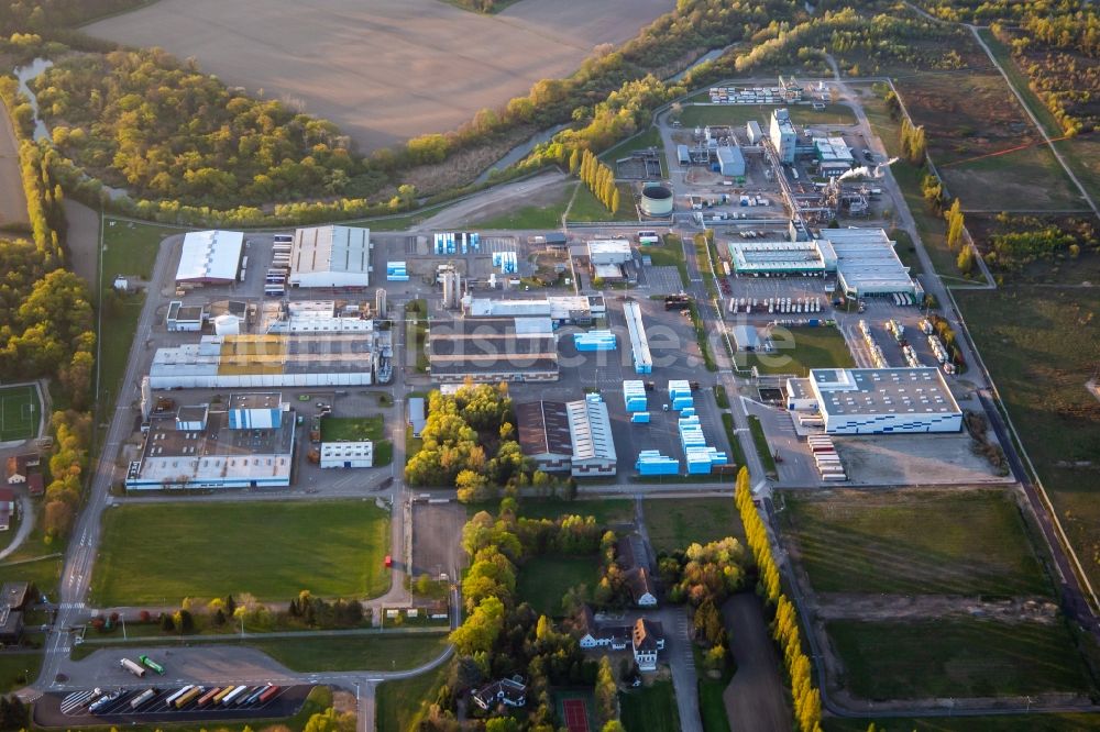 Luftbild Drusenheim - Technische Anlagen im Industriegebiet von Dow Agrosciences in Drusenheim in Grand Est, Frankreich