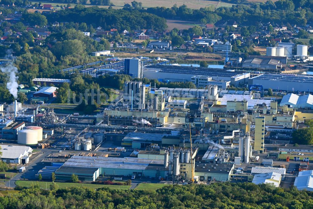 Luftaufnahme Uentrop - Technische Anlagen im Industriegebiet des Industrieparks der Firma DuPont de Nemours (Deutschland) GmbH in Hamm im Bundesland Nordrhein-Westfalen, Deutschland
