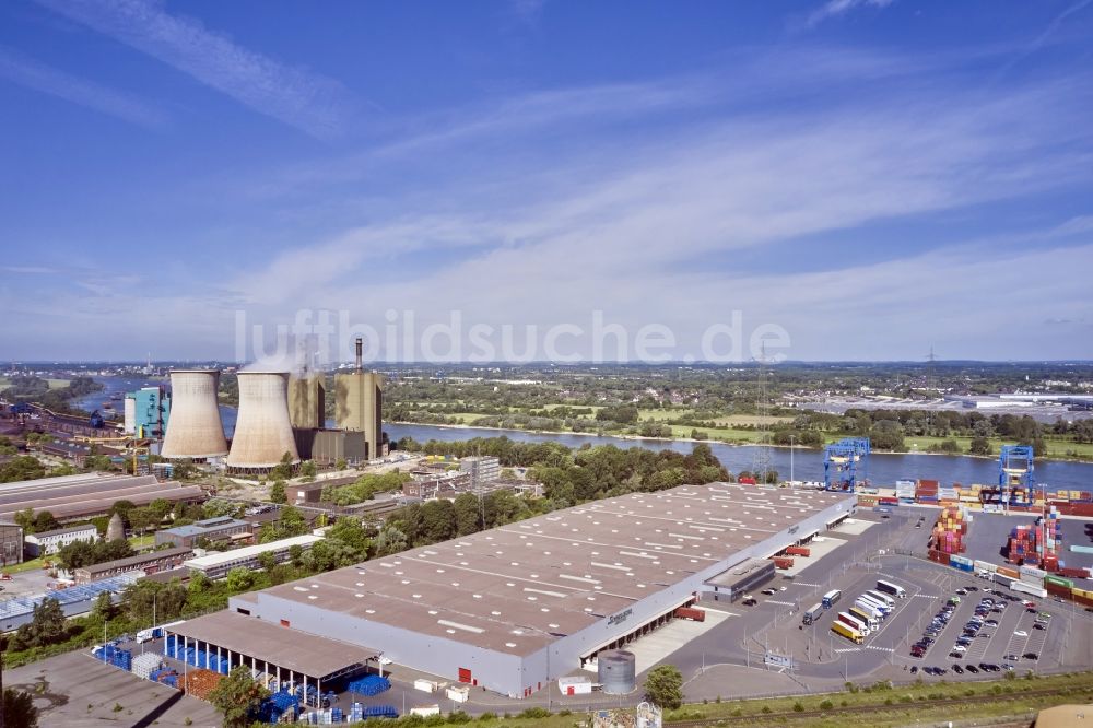 Luftbild Duisburg - Technische Anlagen und Produktionshallen des Stahlwerkes in Duisburg im Bundesland Nordrhein-Westfalen, Deutschland