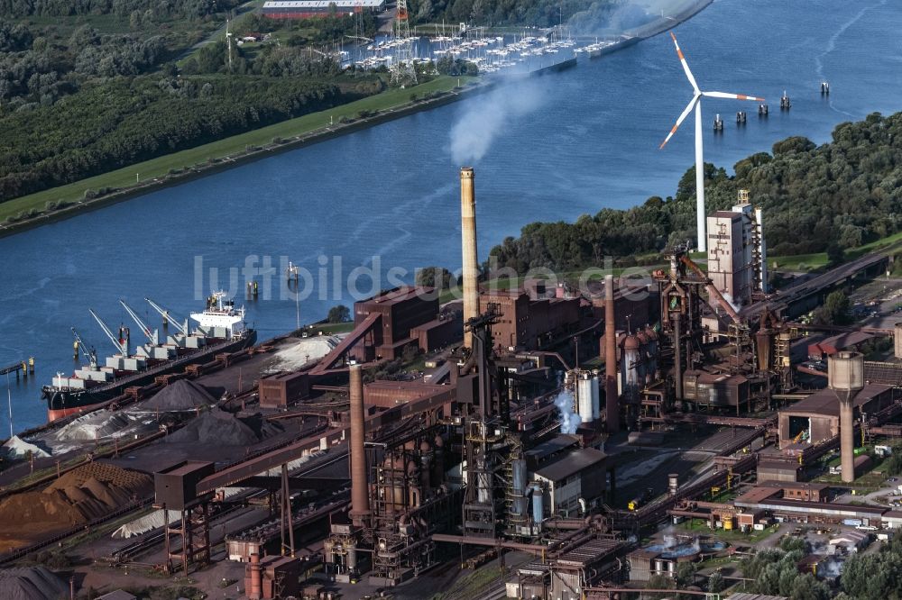 Luftaufnahme Bremen - Technische Anlagen und Produktionshallen des Stahlwerkes im Ortsteil Oslebshausen in Bremen, Deutschland