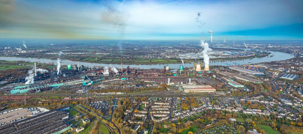 Luftaufnahme Duisburg - Technische Anlagen und Produktionshallen des Stahlwerkes Thyssen Krupp Steel an der Mannesmannstraße in Duisburg im Bundesland Nordrhein-Westfalen