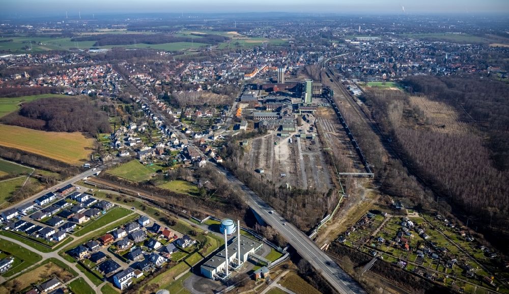 Luftbild Gelsenkirchen - Teilabriß Bergwerk Lippe Zeche Westerholt im Ortsteil Hassel in Gelsenkirchen im Bundesland Nordrhein-Westfalen, Deutschland