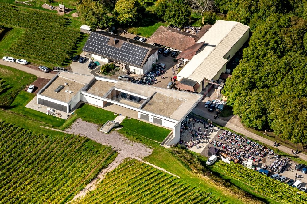 Luftbild Ettenheim - Teilnehmer der Aktion auf dem Veranstaltungsgelände kultur und Wein im Weingut Weber in Ettenheim im Bundesland Baden-Württemberg, Deutschland