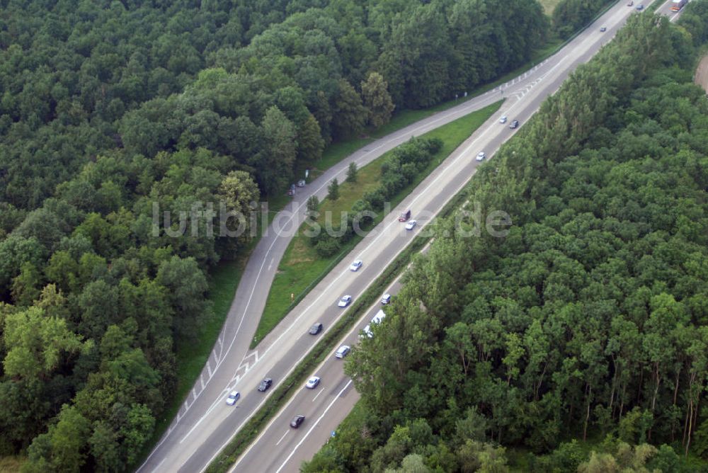 Luftaufnahme Offenburg - Teilstück der Autobahn A5