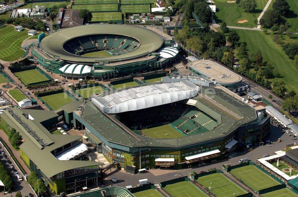 London von oben - Tennis Court Wimbledon Austragungsort Olympia 2012 in London in Großbritannien