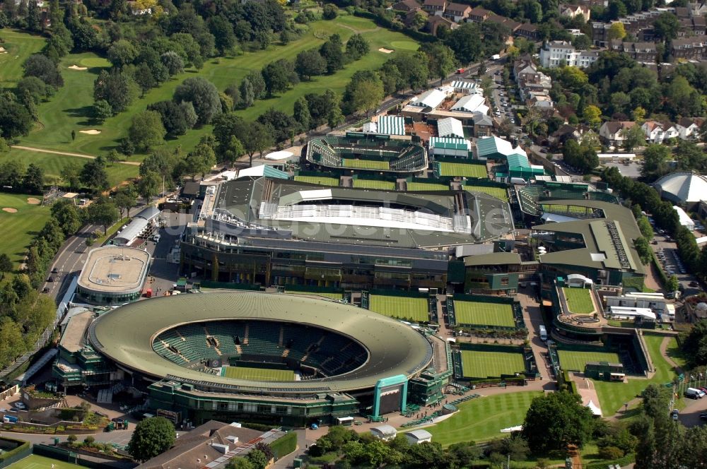 Luftbild London - Tennis Court Wimbledon Austragungsort Olympia 2012 in London in Großbritannien