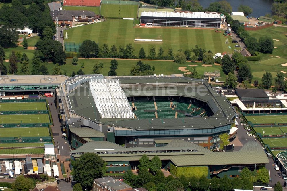 London von oben - Tennis Court Wimbledon Austragungsort Olympia 2012 in London in Großbritannien