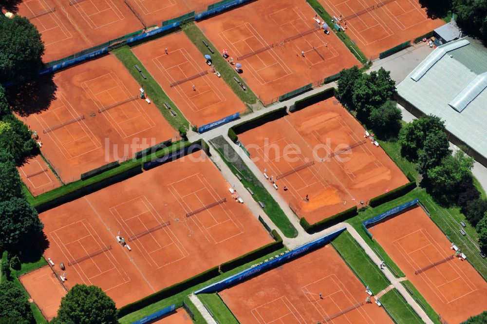Luftbild München - Tennisanlage an der Willi-Graf-Straße in München