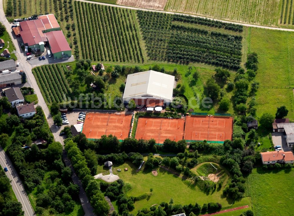Luftaufnahme Marbach am Neckar - Tennisplatz des Tennisclub Rielingshausen in Marbach am Neckar im Bundesland Baden-Württemberg