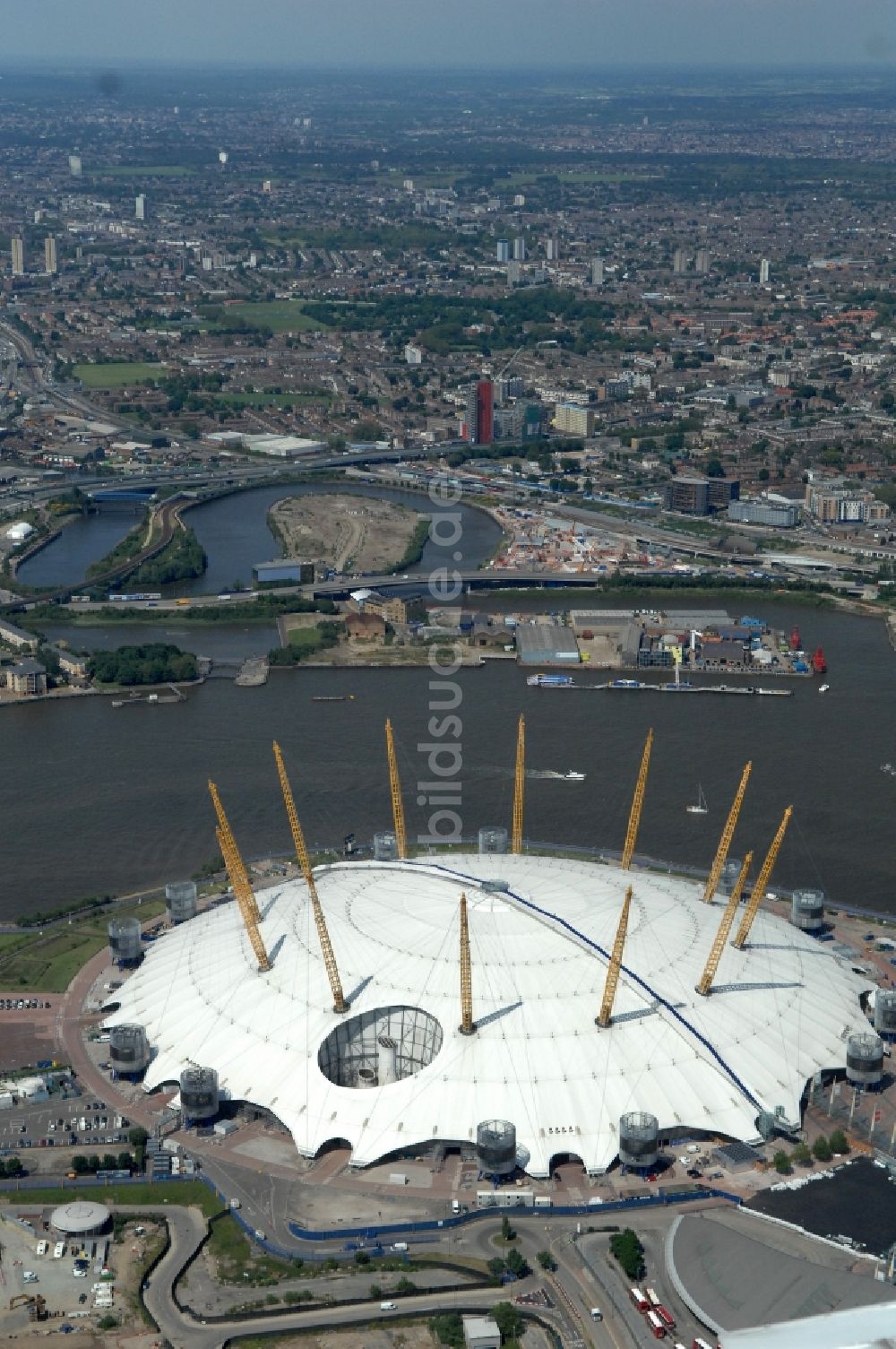 London von oben - The O2 Arena London Greenwich ein Austragungsort der Olympischen Spiele 2012