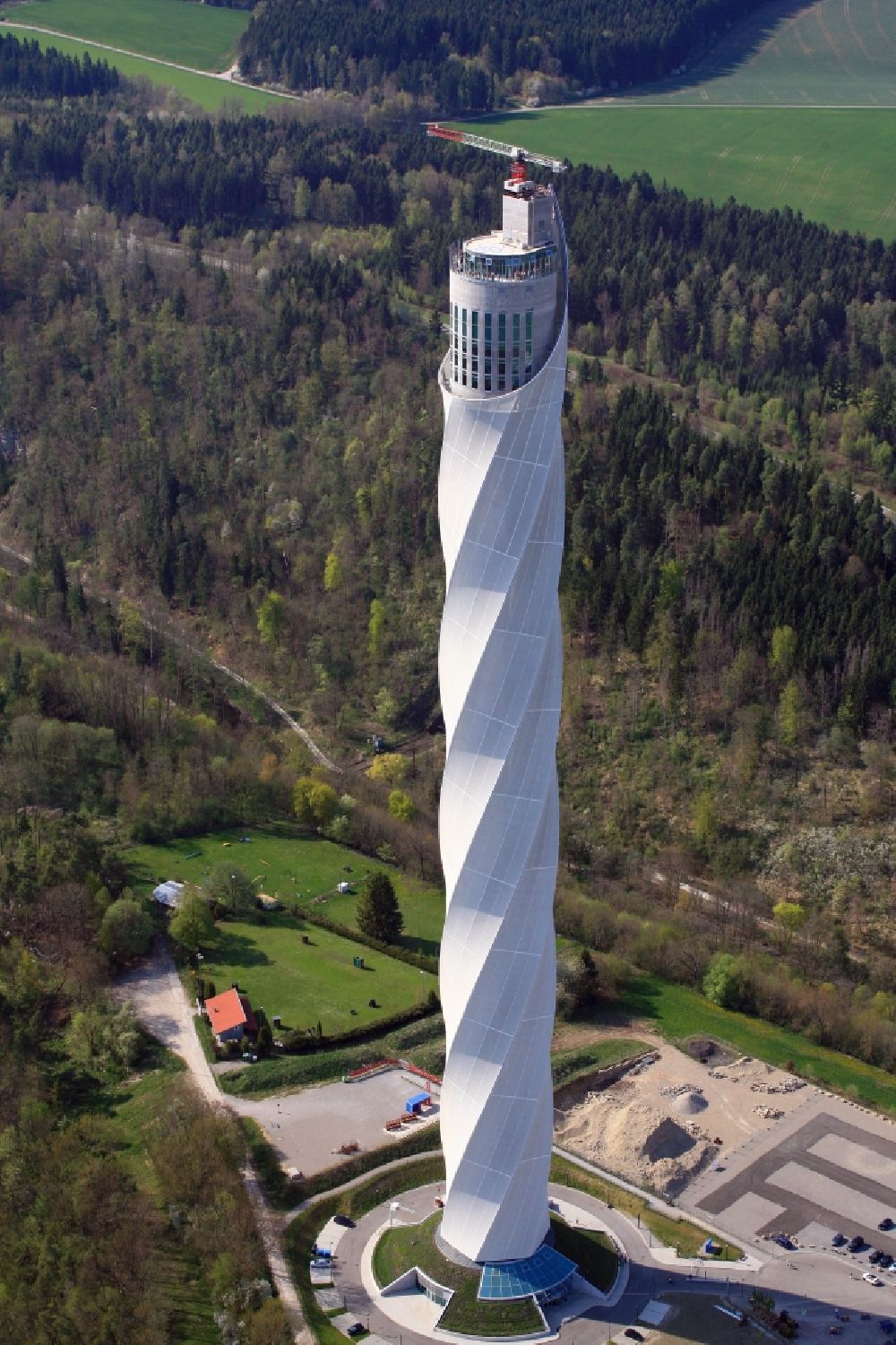 Luftbild Rottweil - ThyssenKrupp Aufzugstestturm in Rottweil im Bundesland Baden-Württemberg