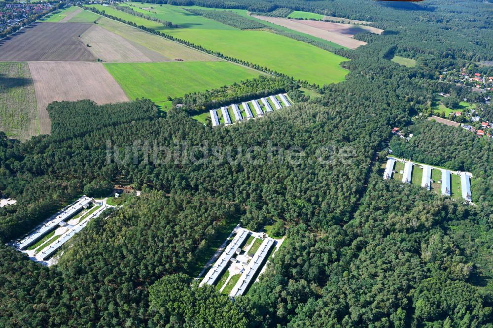 Luftbild Biesenthal - Tierzucht- Stallanlagen zur Geflügelzucht an der Rüdnitzer Chaussee in Biesenthal im Bundesland Brandenburg, Deutschland