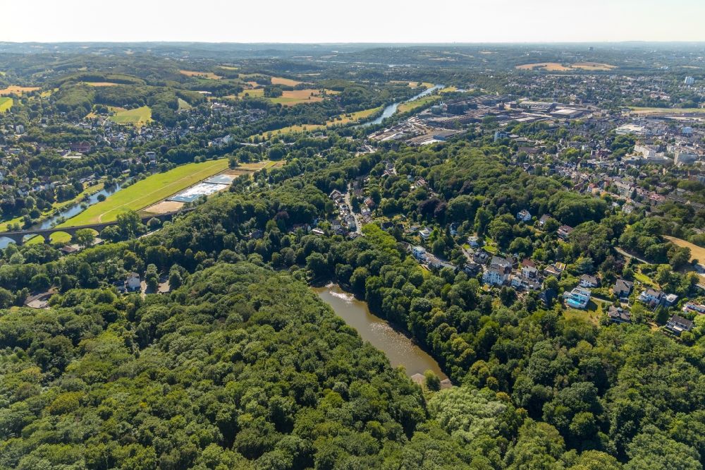 Luftbild Witten - Tümpel- und Teich Oase Hammerteich in Witten im Bundesland Nordrhein-Westfalen, Deutschland