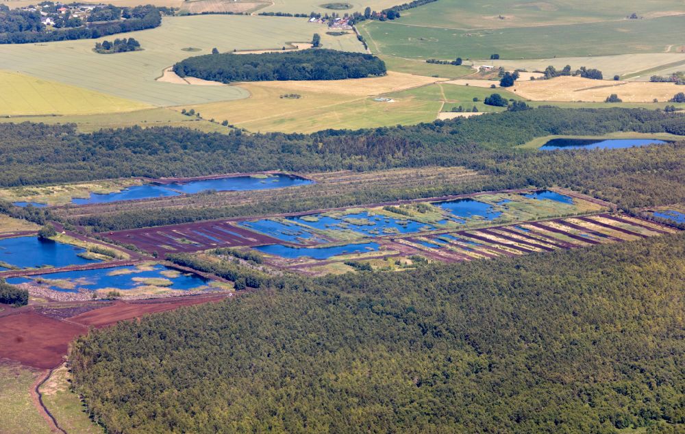 Luftbild Sanitz - Torf- und Moor- Vorkommen im Göldenitzer Moor in Sanitz im Bundesland Mecklenburg-Vorpommern, Deutschland