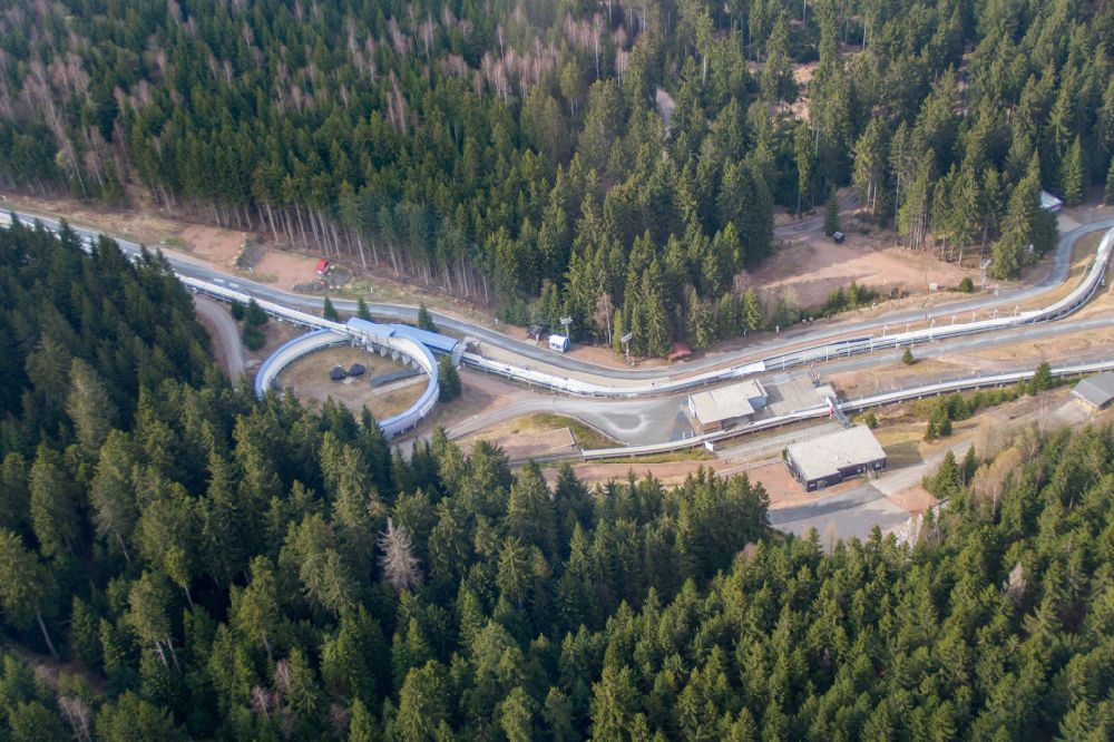 Luftaufnahme Altenberg - Trainings- und Leistungssportzentrum SachsenEnergie-Eiskanal in Altenberg im Bundesland Sachsen, Deutschland
