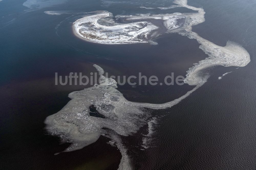Luftbild Butjadingen - Treibeis - Schollen in der Nordsee bei Butjadingen im Bundesland Niedersachsen, Deutschland