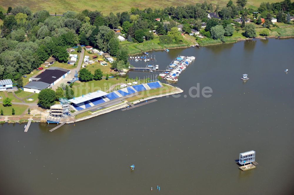 Luftaufnahme Brandenburg - Tribühne der Regattastrecke Beetzsee