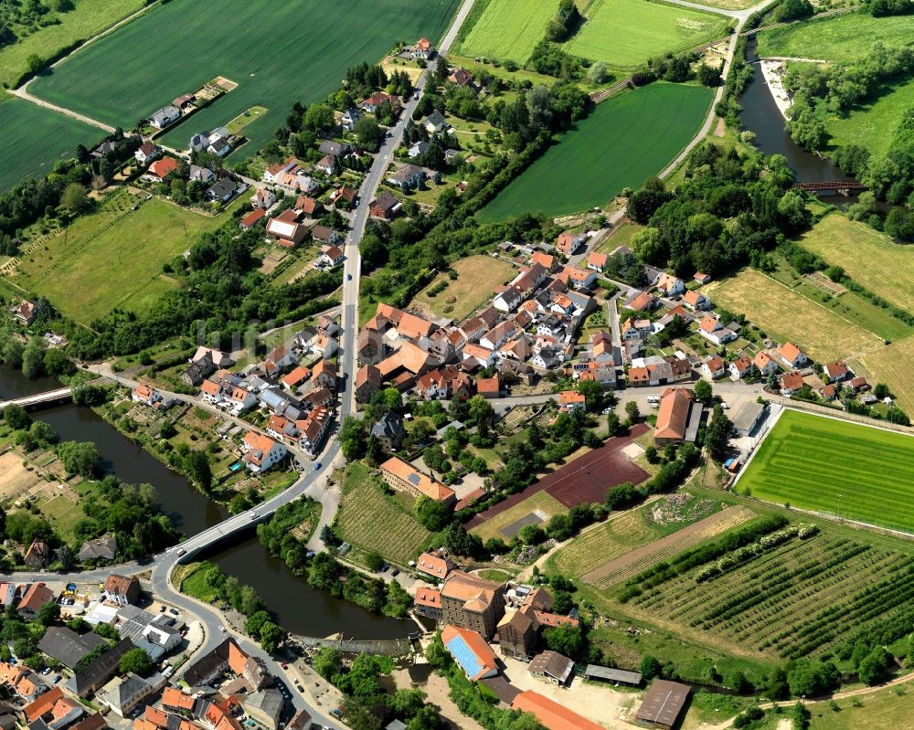 Luftaufnahme Odernheim am Glan - Ufer des Glans in Odernheim am Glan im Bundesland Rheinland-Pfalz