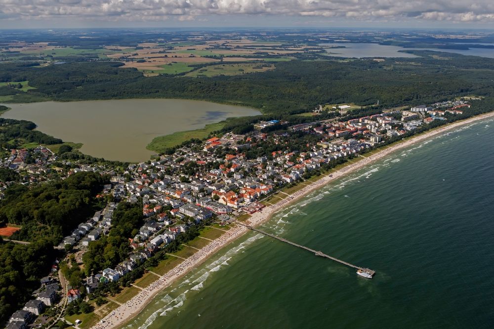 Luftbild Binz - Ufer der Ostsee in Binz auf der Insel Rügen in Mecklenburg-Vorpommern