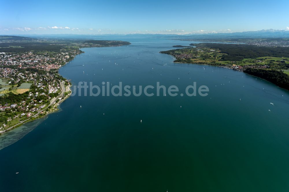 Luftaufnahme Überlingen - Uferbereiche des Bodensee in Überlingen im Bundesland Baden-Württemberg, Deutschland