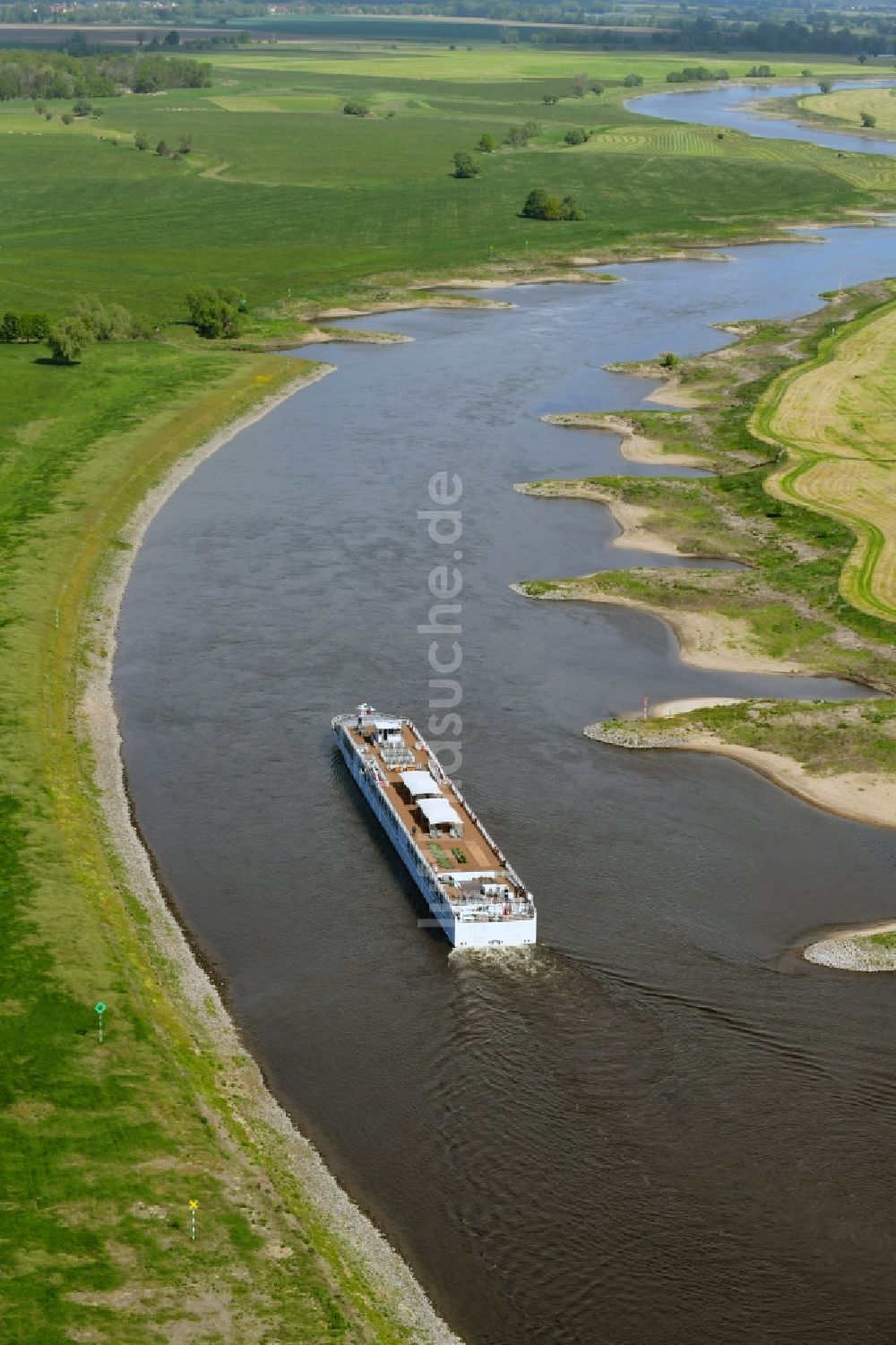 Luftbild Jessen (Elster) - Uferbereiche am Elbe - Flußverlauf in Jessen (Elster) im Bundesland Sachsen-Anhalt, Deutschland