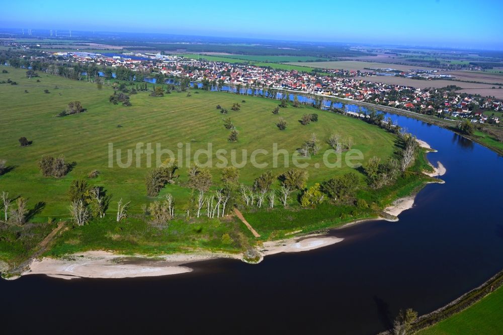 Luftbild Listerfehrda - Uferbereiche entlang der Fluß- Mündung Elbe - Schwarze Elster in Listerfehrda im Bundesland Sachsen-Anhalt, Deutschland