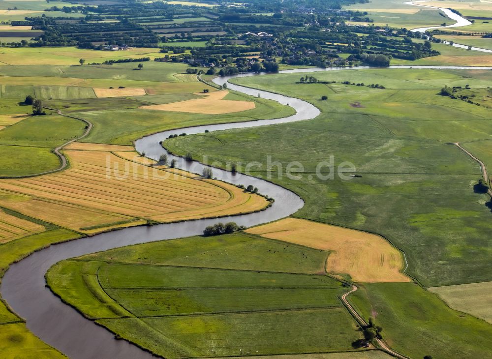 Luftbild Hamdorf - Uferbereiche am Flußverlauf der Eider in Hamdorf im Bundesland Schleswig-Holstein, Deutschland