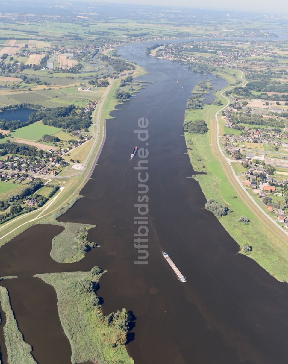 Luftaufnahme Winsen (Luhe) - Uferbereiche am Flußverlauf der Elbe in Winsen (Luhe) im Bundesland Niedersachsen