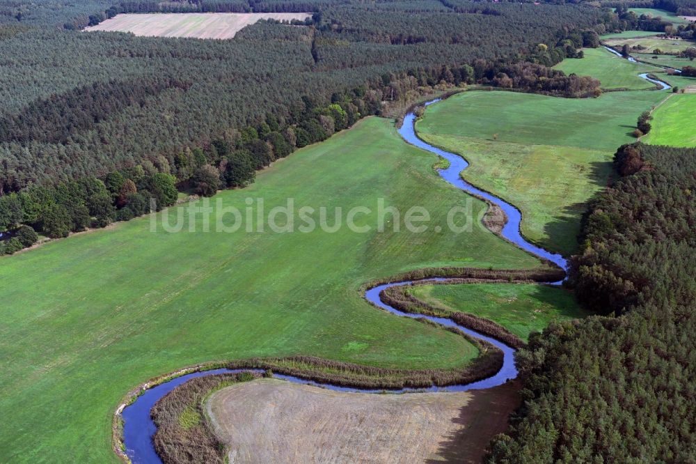 Luftbild Garwitz - Uferbereiche am Flußverlauf der Elde in Garwitz im Bundesland Mecklenburg-Vorpommern, Deutschland